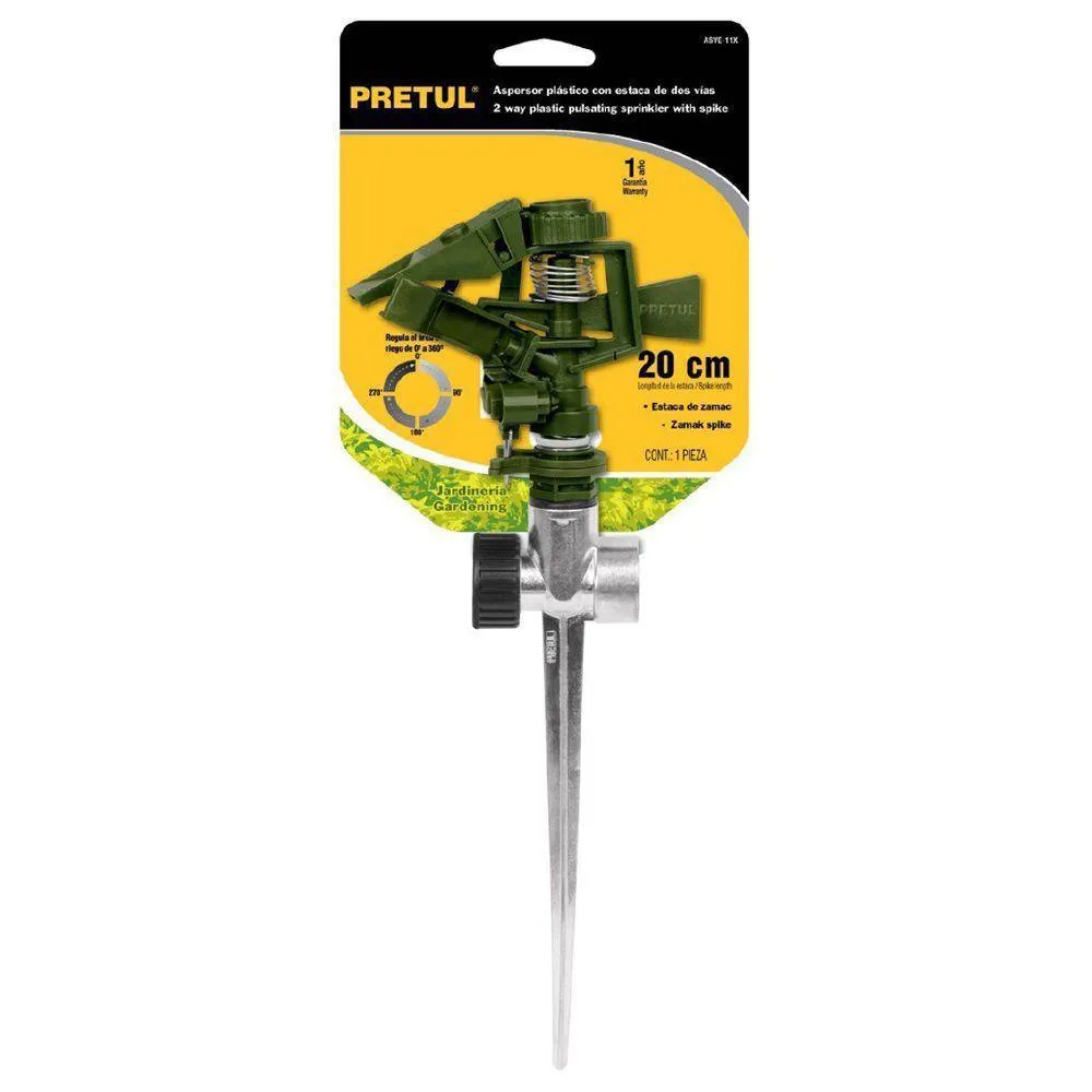 [20072] ASPERSOR VERDE PLASTICO 2 VIAS ESTACA TRUPER