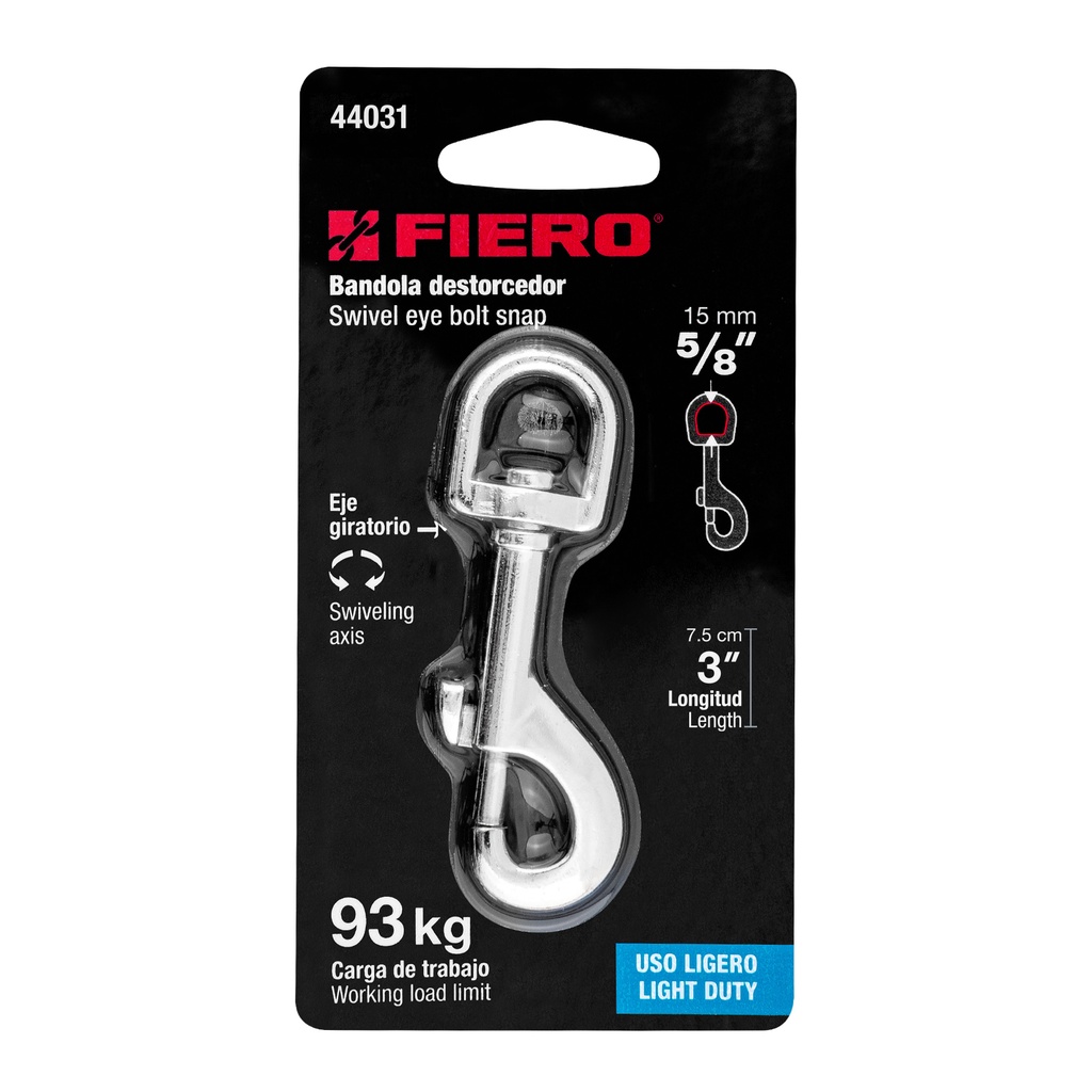 [44031] BANDOLA DE ZINC DE 5/8 PLG. GIRATORIA FIERO