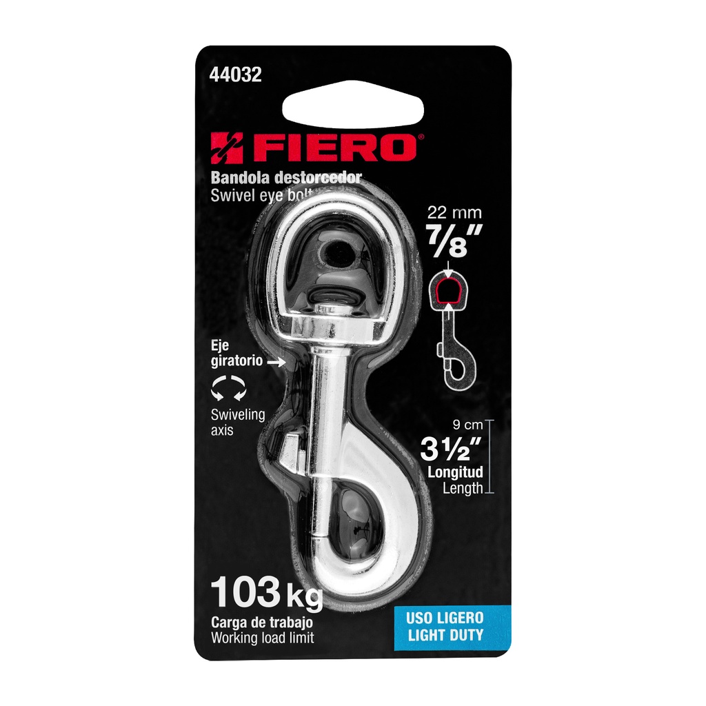 [44032] BANDOLA DE ZINC DE 7/8 PLG. GIRATORIA FIERO