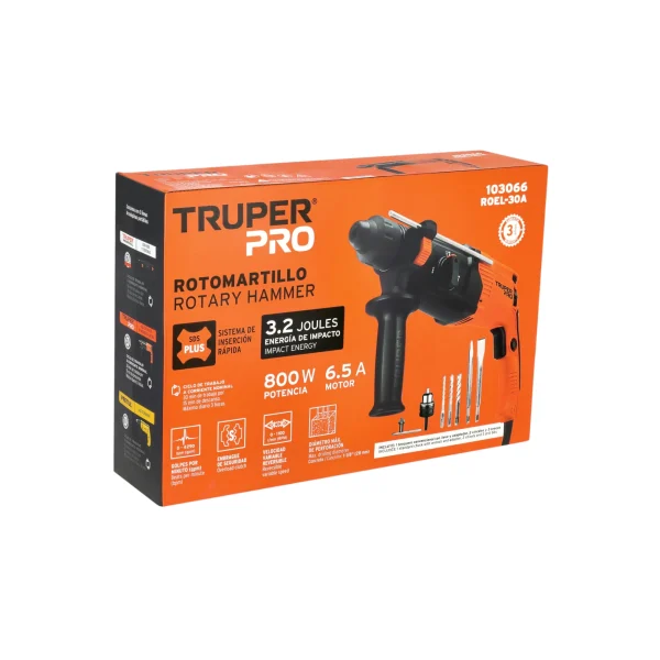 [103066] BARREO ROTOMARTILLO SDS PLUS MANDRIL 3.2 800WATS TRUPER