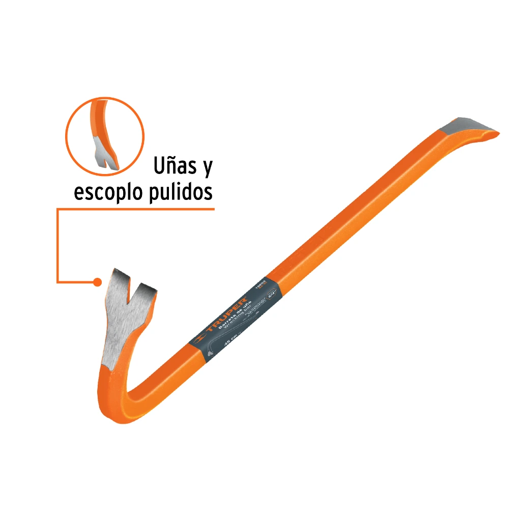 [10853] BARRETA DE UÑA DE 3/4 PLG. X 45 CM TRUPER