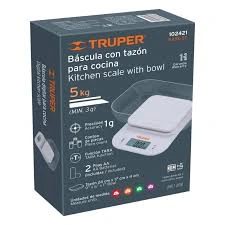[102421] BASCULA DIGITAL CON TAZON PARA COCINA 5KF TRUPER