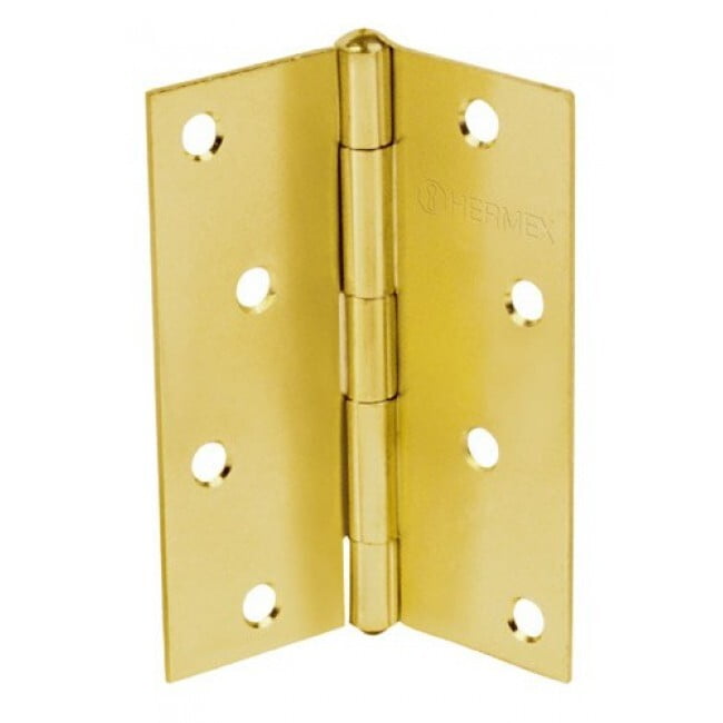 [43193] BISAGRA RECTANGULAR 1 1/2 ACERO LATONADO HERMEX PAR