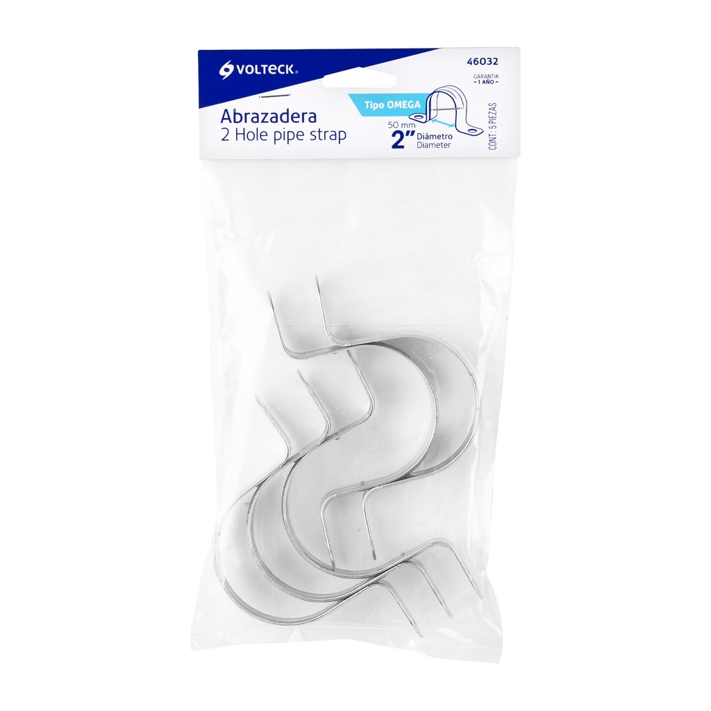 [46032] BOLSA CON 5 ABRAZADERAS 2 PLG. TIPO OMEGA PARA TUBO VOLTECK