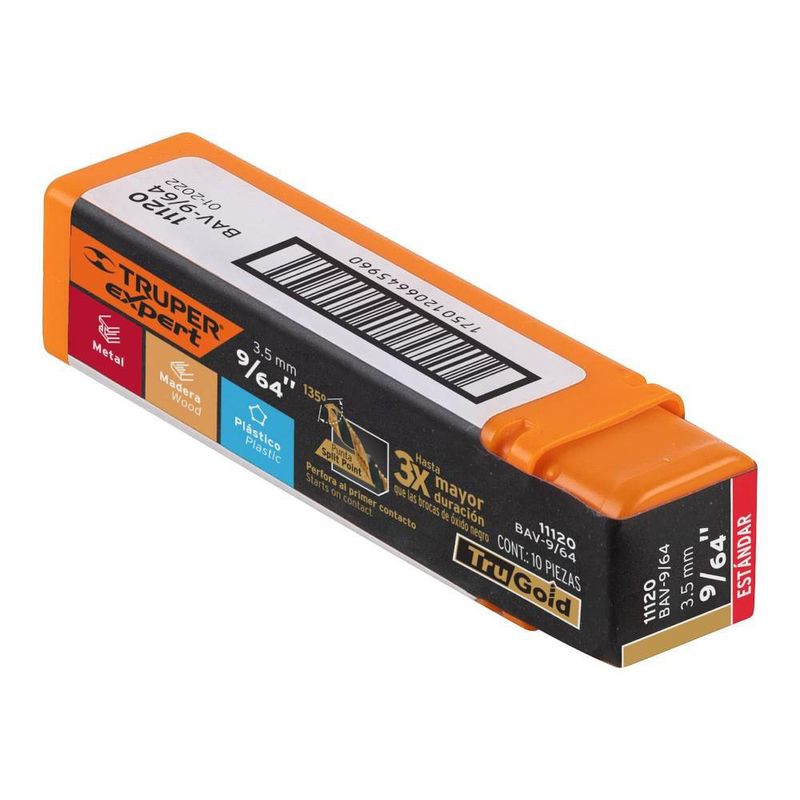 [11120] BROCA HSS 9/64 PLG. TRUGOLD PARA METAL TRUPER EXPERT