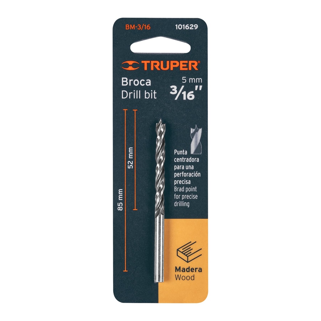 [101629] BROCA PARA MADERA 3/16 PLG. TRUPER
