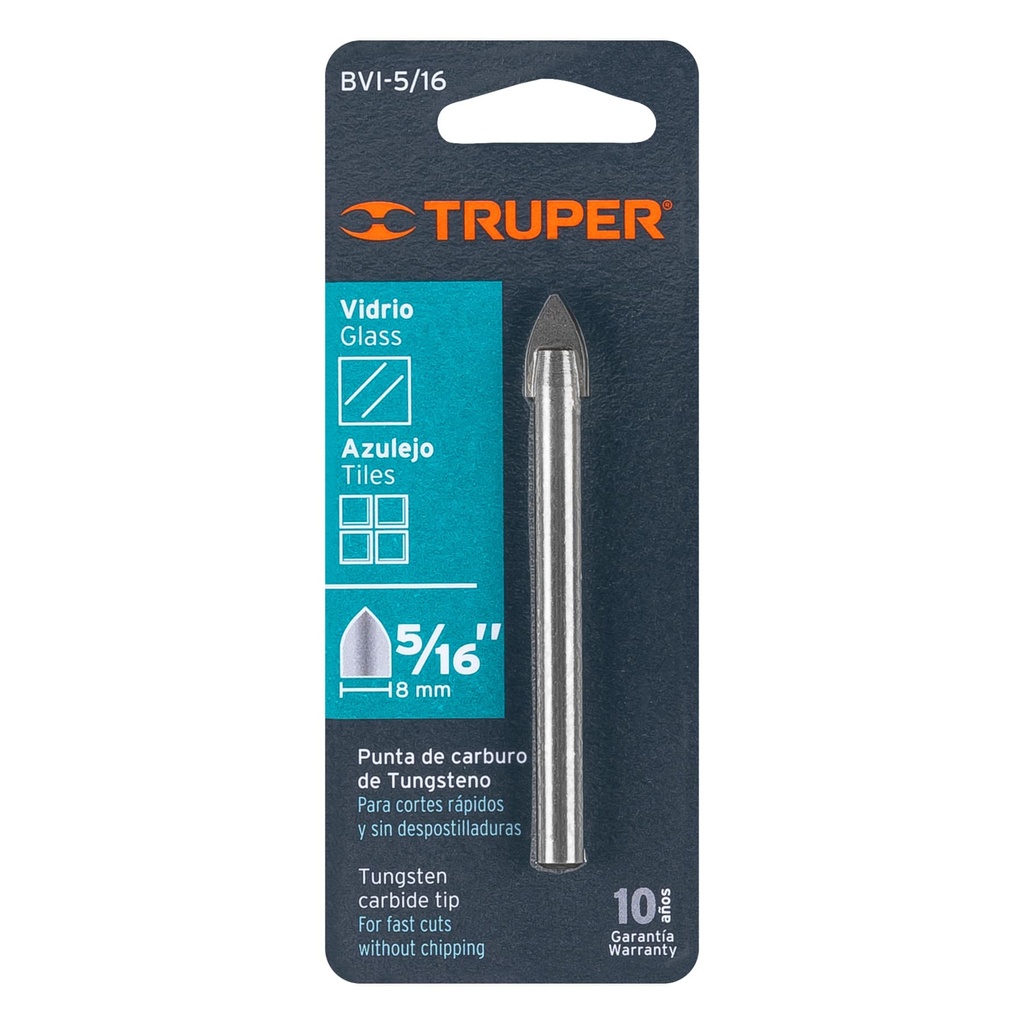 [11703] BROCA PARA VIDRIO Y AZULEJO DE 5/16 PLG. TRUPER