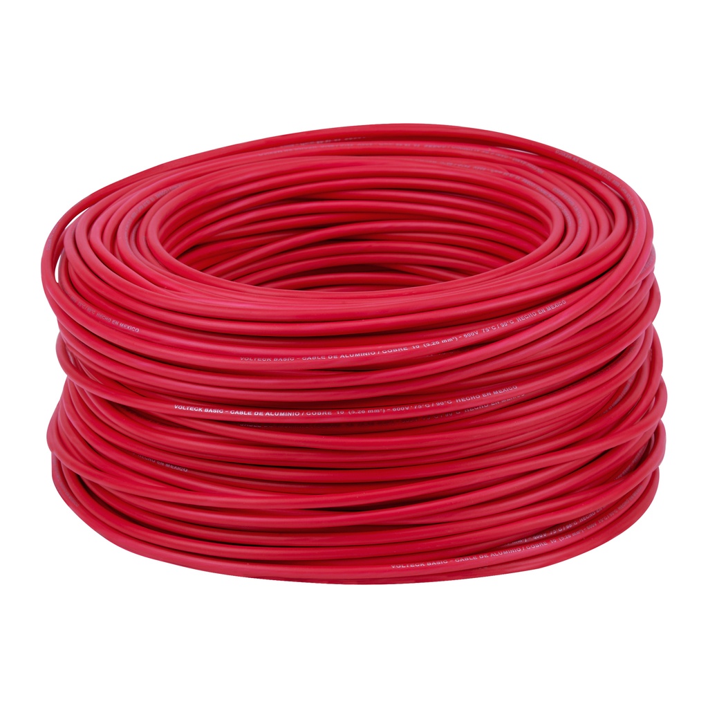 [40210] CABLE ELECTRICO 10 100 METROS ROLLO THW BASIC ROJO