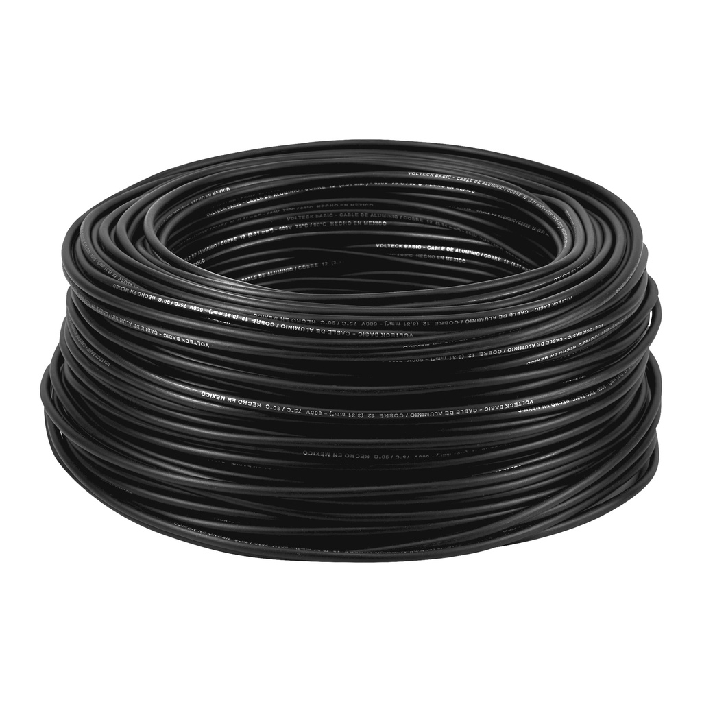 [40213] CABLE ELECTRICO 12 100 METROS ROLLO THW BASIC NEGRO