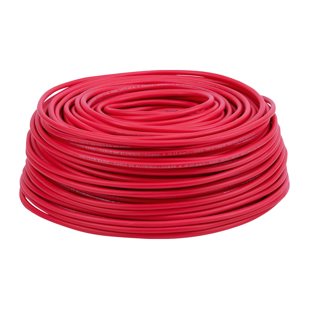 [40214] CABLE ELECTRICO 12 100 METROS ROLLO THW BASIC ROJO