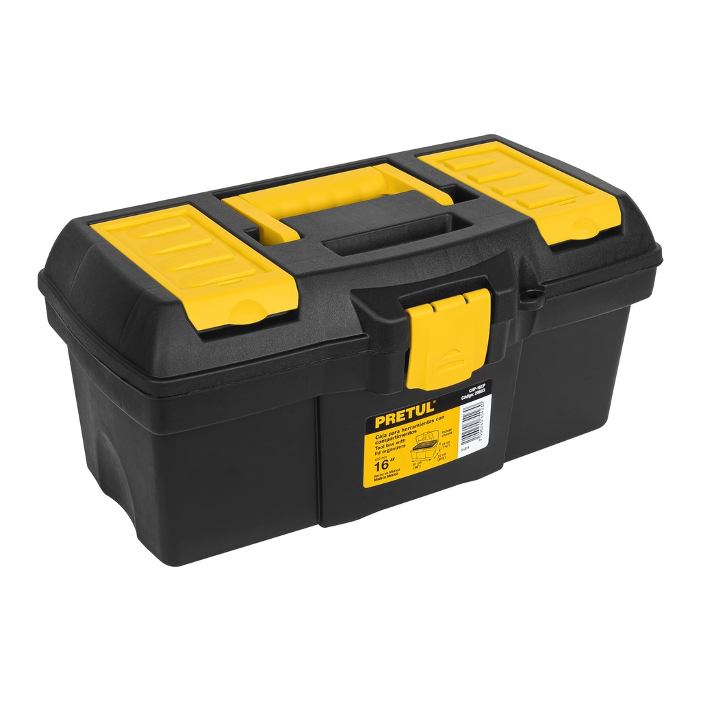 [20603] CAJA PARA HERRAMIENTA DE 16 PLG. CON COMPARTIMENTOS PRETUL