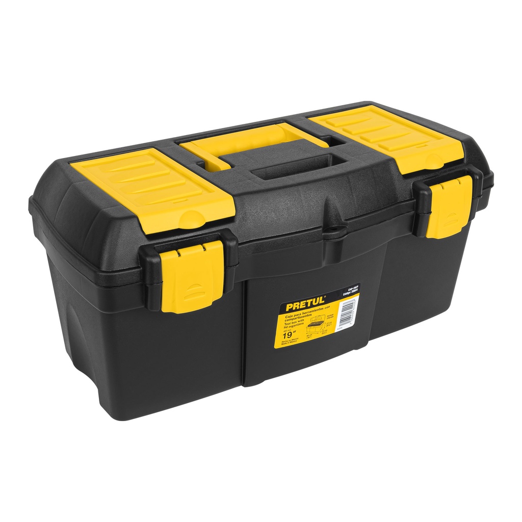 [20604] CAJA PARA HERRAMIENTA DE 19 PLG. CON COMPARTIMENTOS PRETUL