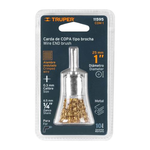 [11595] CARDA DE COPA 1 PLG. ALAMBRE GRUESO PARA TALADRO TRUPER