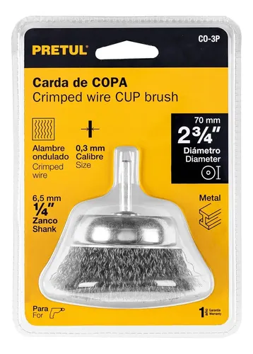 [21005] CARDA DE COPA 2 3/4 PLG. ALAMBRE GRUESO PARA TALADRO PRETUL