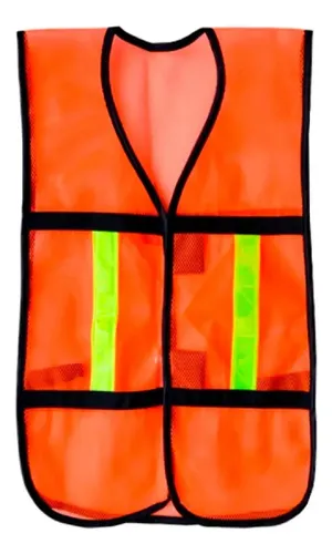 [WF0285] CHALECO DE SEGURIDAD CON CINTAS REFLEJANTES NARANJA WOLFOX