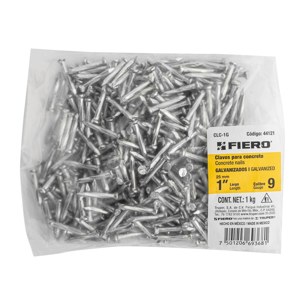 [44121] CLAVO PARA CONCRETO GALVANIZADOS 1 PLG.