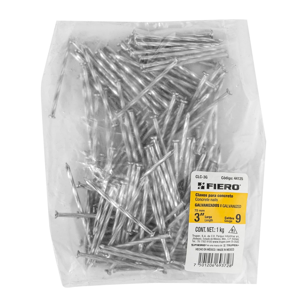 [44125] CLAVO PARA CONCRETO GALVANIZADOS 3 PLG.