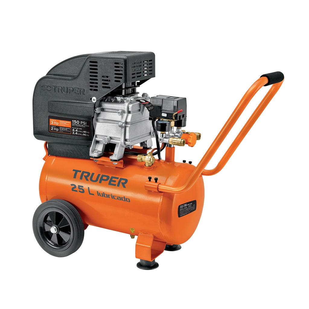[15006] COMPRESOR HORIZONTAL 25 LITROS 3HP POTENCIA MAXIMA 127V TRUPER