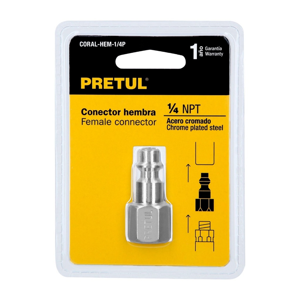 [27022] COPLE ACERO- 1/4NPT- HEMBRA- PRETUL