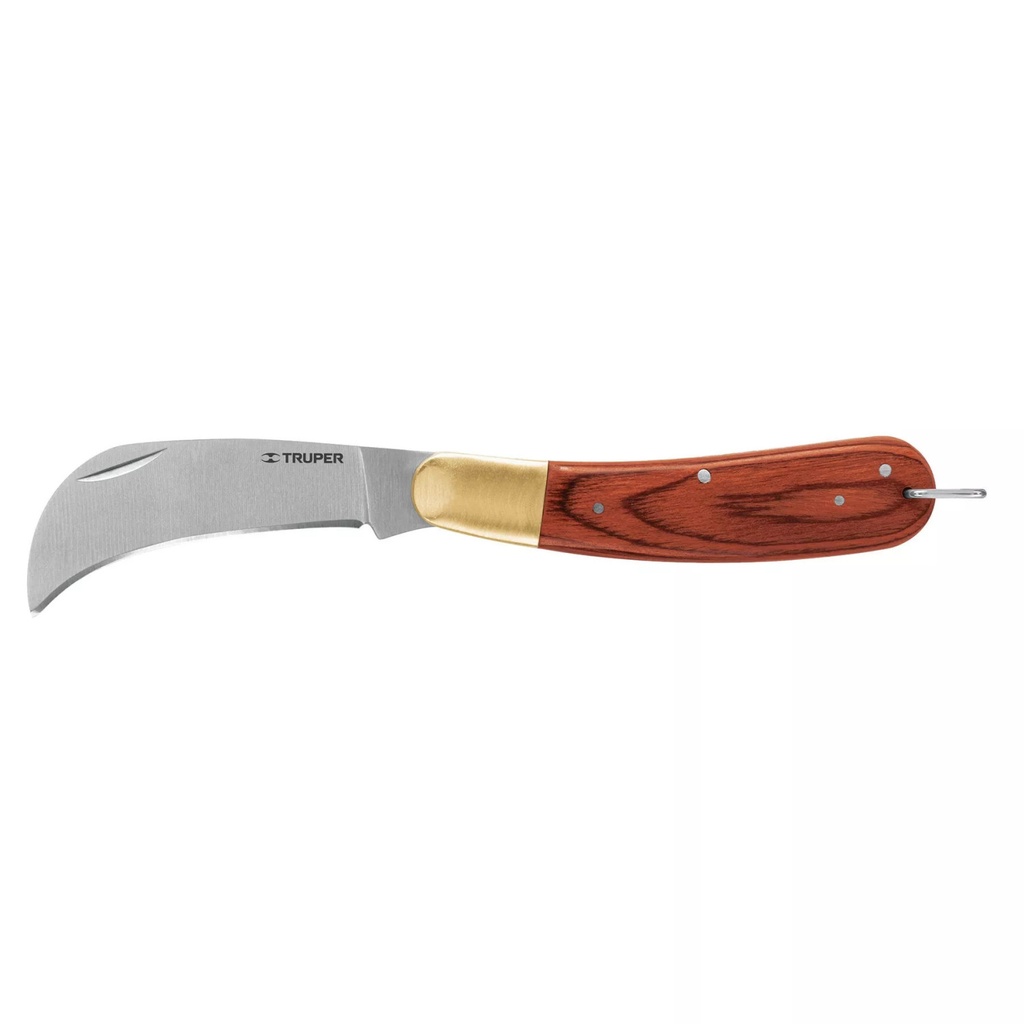 [18539] CUCHILLO ABATIBLE 8 PLG. PARA ELECTRICISTA MANGO MADERA TRUPER
