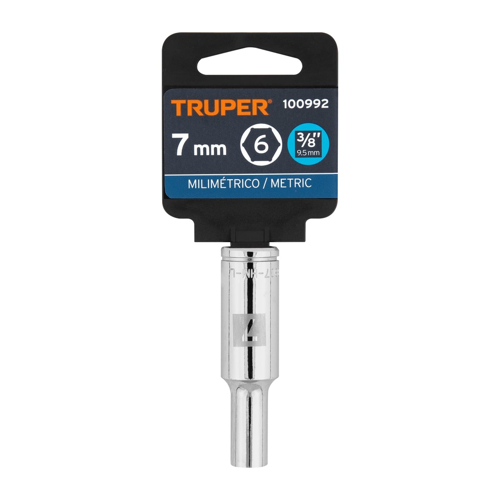 [100992] DADO COPA LARGA 7MM 6 PUNTAS CUADRO 3/8 TRUPER