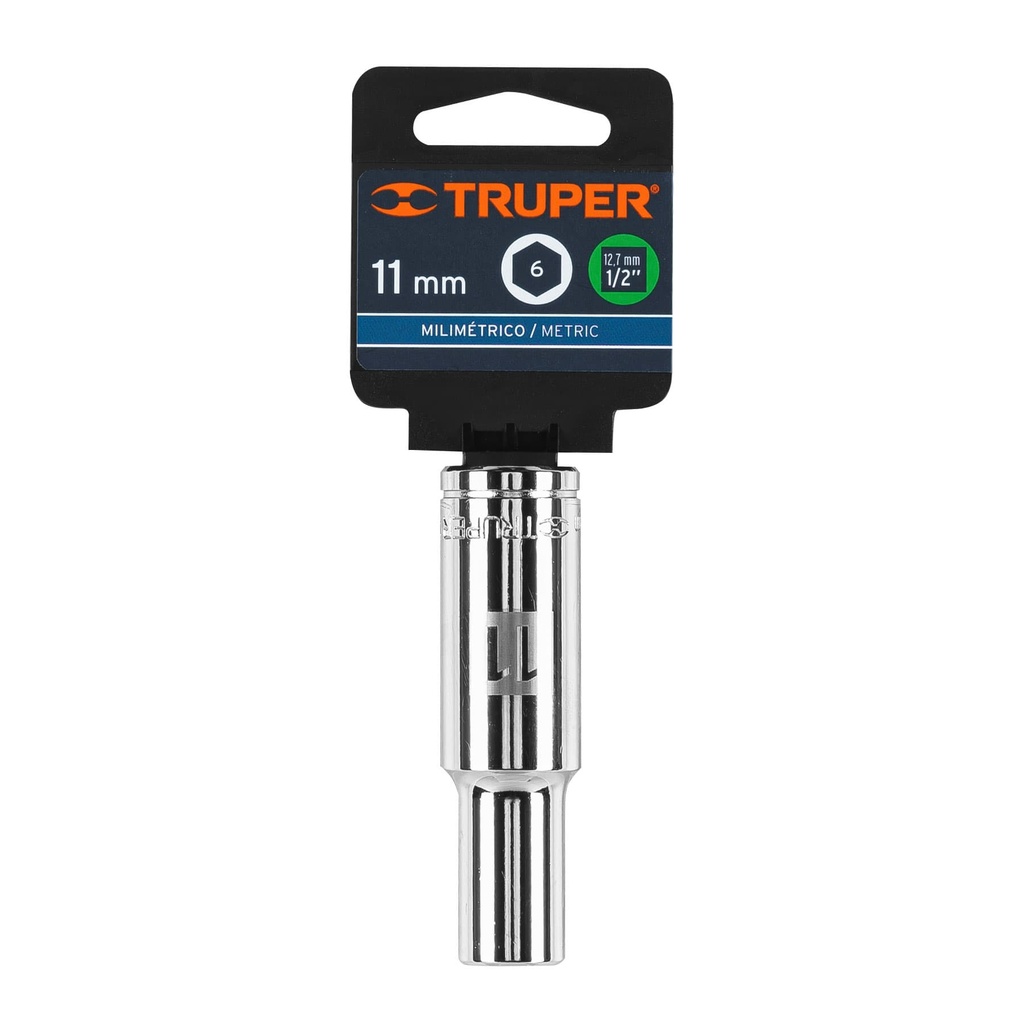 [13261] DADO DE 11 MM 6 PUNTAS CUADRO 1/2 PLG. TRUPER