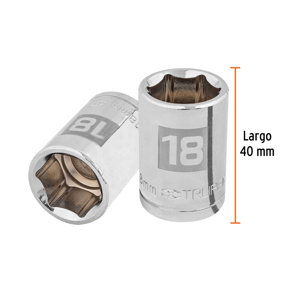 [13268] DADO DE 18 MM 6 PUNTAS CUADRO 1/2 PLG. TRUPER