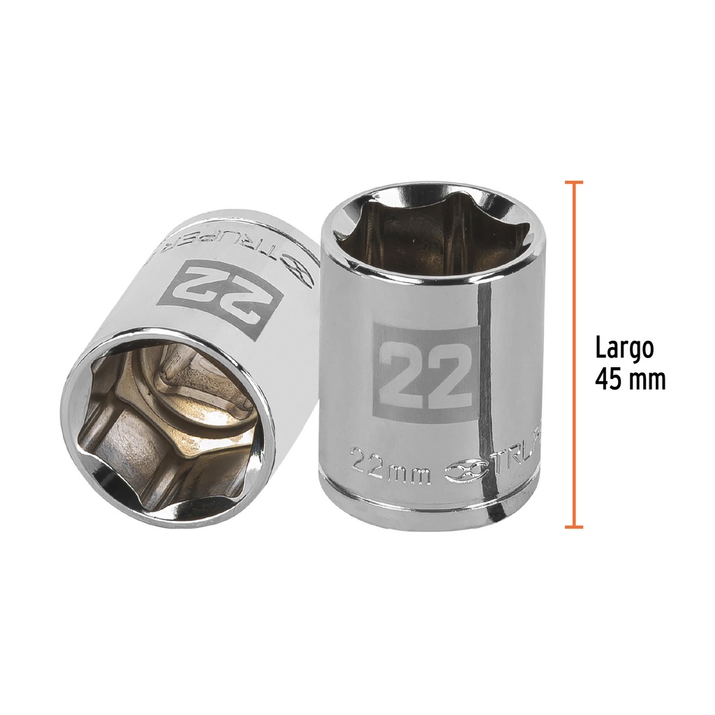 [13272] DADO DE 22 MM 6 PUNTAS CUADRO 1/2 PLG. TRUPER