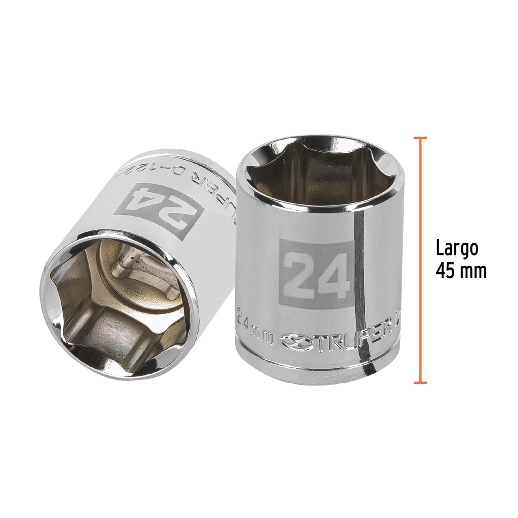 [13274] DADO DE 24 MM 6 PUNTAS CUADRO 1/2 PLG. TRUPER