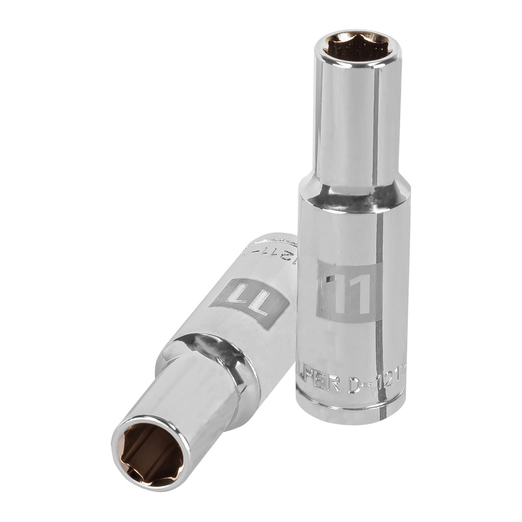 [13351] DADO LARGO DE 11 MM 6 PUNTAS CUADRO 1/2 PLG. TRUPER