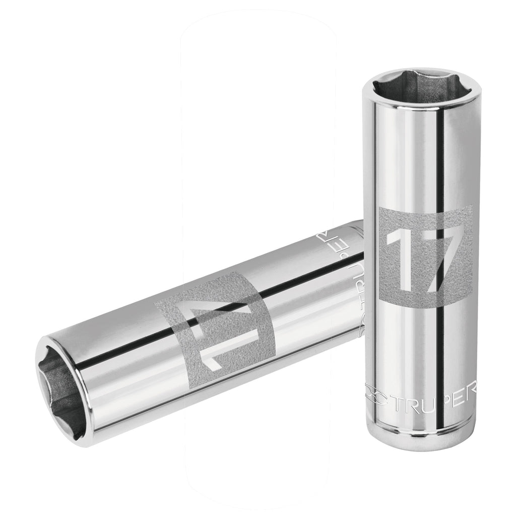 [13357] DADO LARGO DE 17 MM 6 PUNTAS CUADRO 1/2 PLG. TRUPER