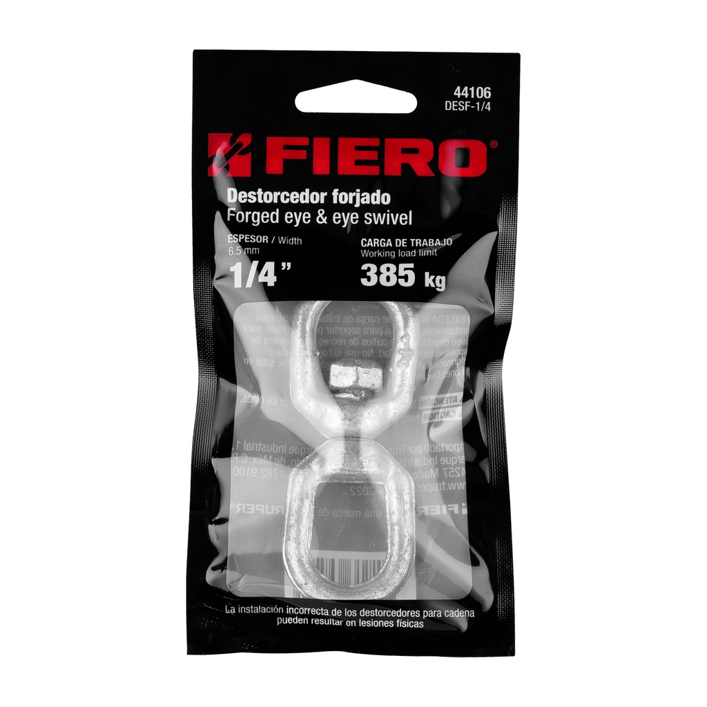 [44106] DESTORCEDOR FORJADO DE 1/4 PLG. PARA CABLE FIERO