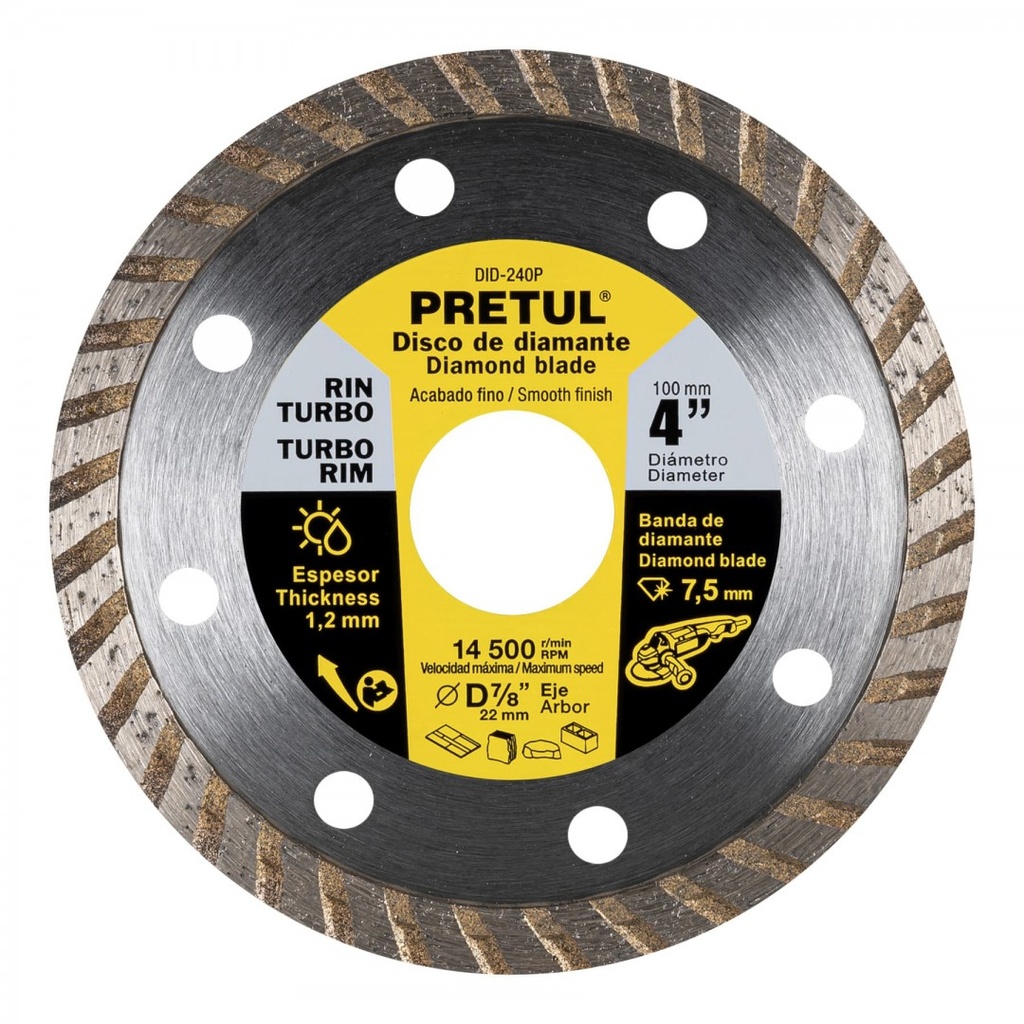 [27016] DISCO DE DIAMANTE 4 PLG 1.2MM RIN TURBO PRETUL