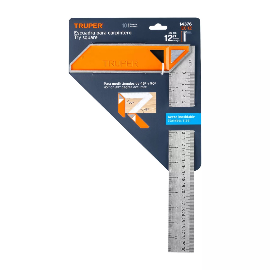 [14376] ESCUADRA 12 PLG. PARA CARPINTERO CON MANGO 100% DE ALUMINIO