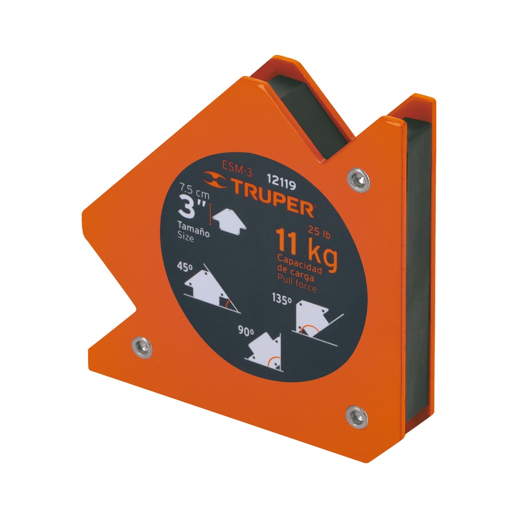 [12119] ESCUADRA MAGNÉTICA 3 PLG. PARA SOLDAR CAPACIDAD 11 KG TRUPER
