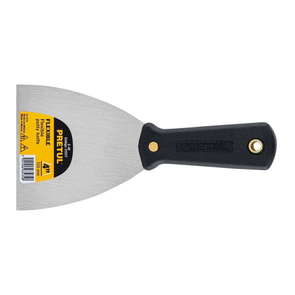 [21517] ESPÁTULA FLEXIBLE 4 PLG. CON MANGO DE PLÁSTICO PRETUL