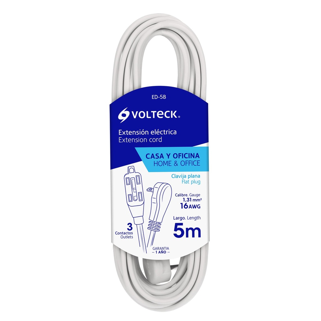[48018] EXTENSIÓN ELÉCTRICA- BLANCA- 5M- VOLTECH