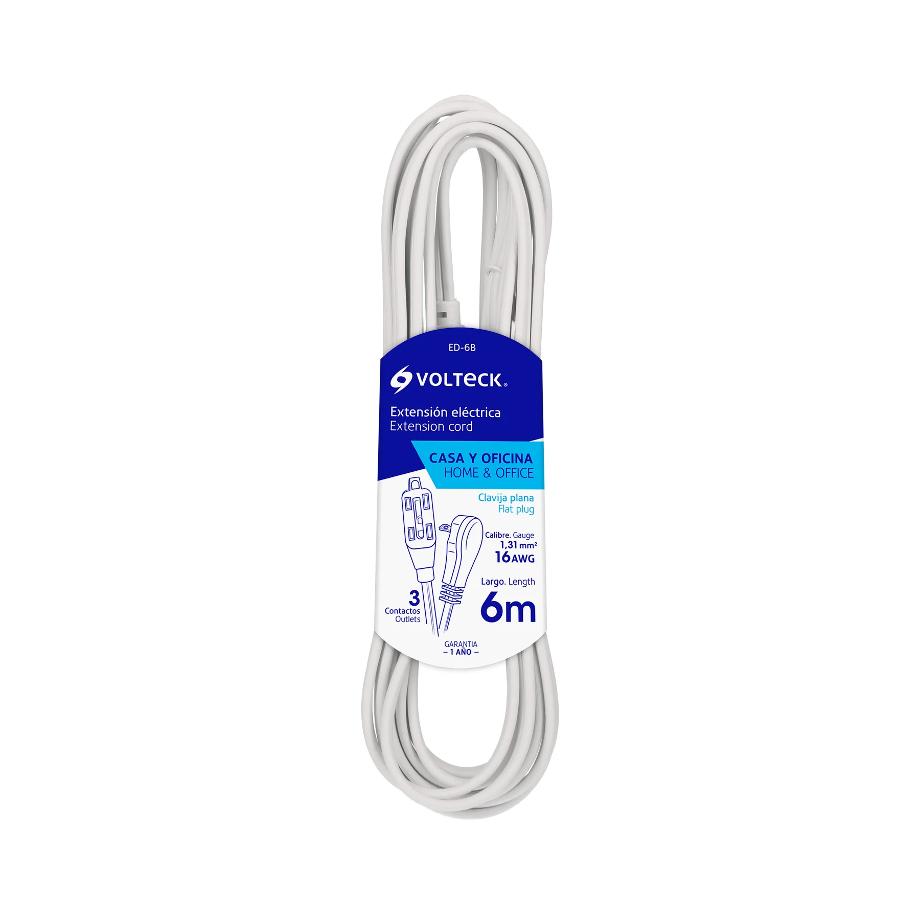 [48024] EXTENSIÓN ELÉCTRICA- BLANCA- 6M- VOLTECH