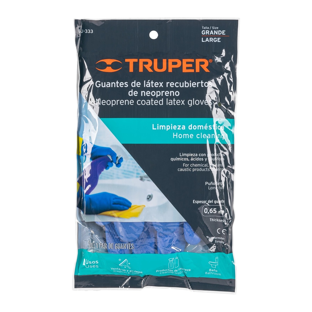 [15269] GUANTE LATEX REFORZADO P/LIMPIEZA TRUPER