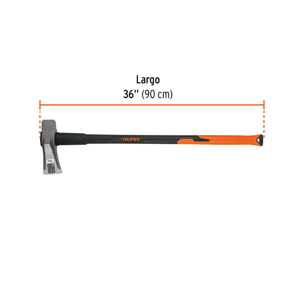 [11137] HACHA PARA RAJAR MADERA 8 LIBRAS MANGO FIBRA 36 TRUPER