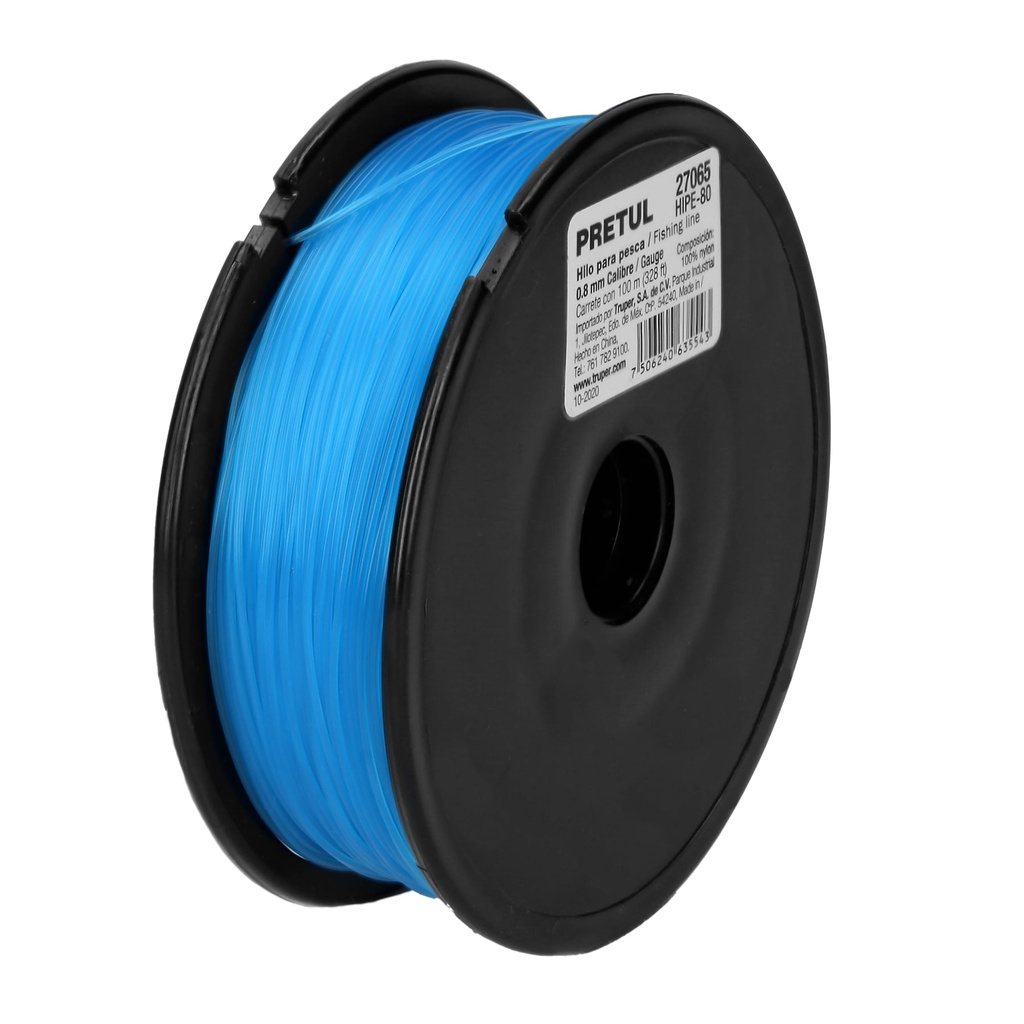 [27065] HILO CARRETE 100METROS PESCA AZUL CALIBRE 80MM EXPERT