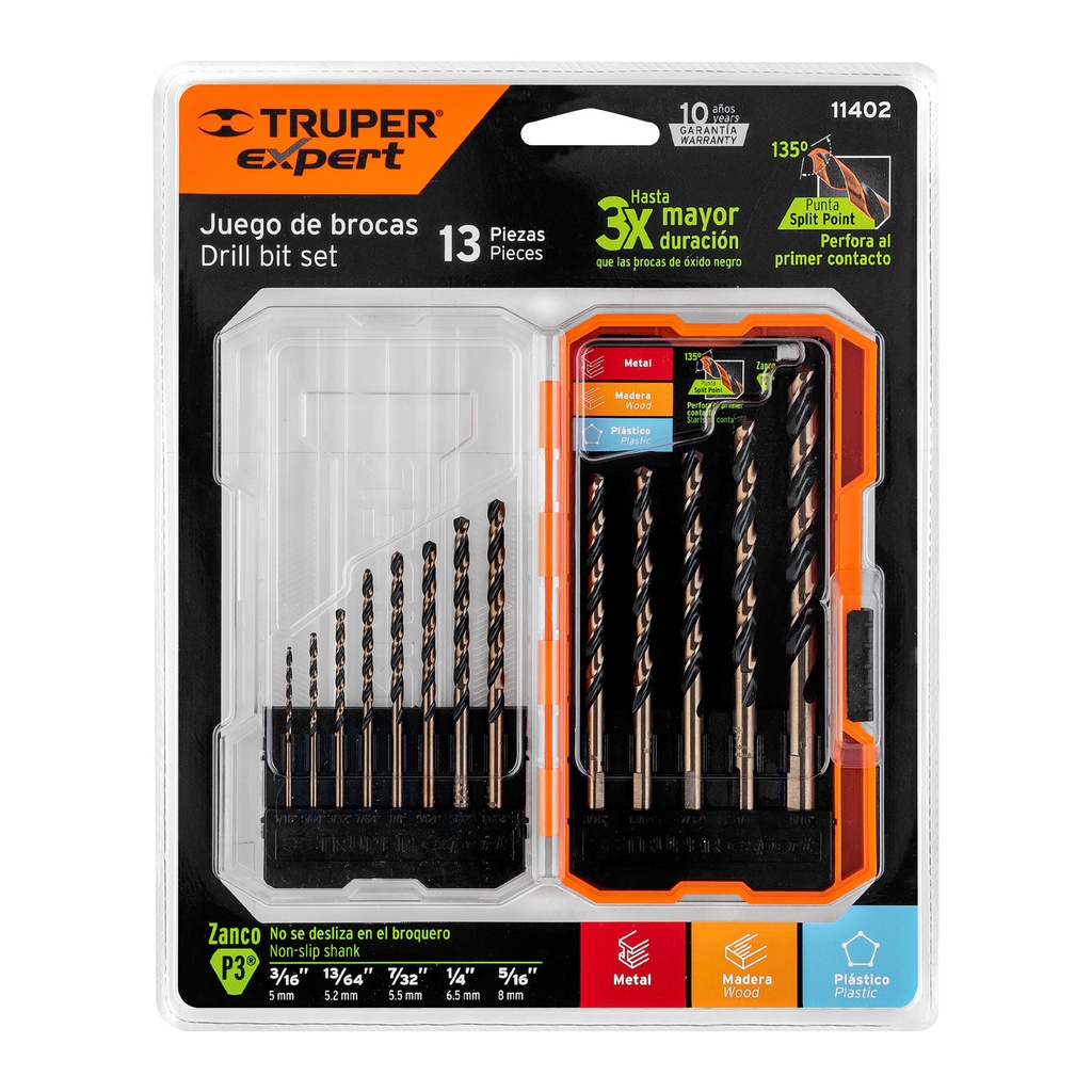 [11402] JUEGO DE BROCAS HSS 5% COBALTO 13 PZAS