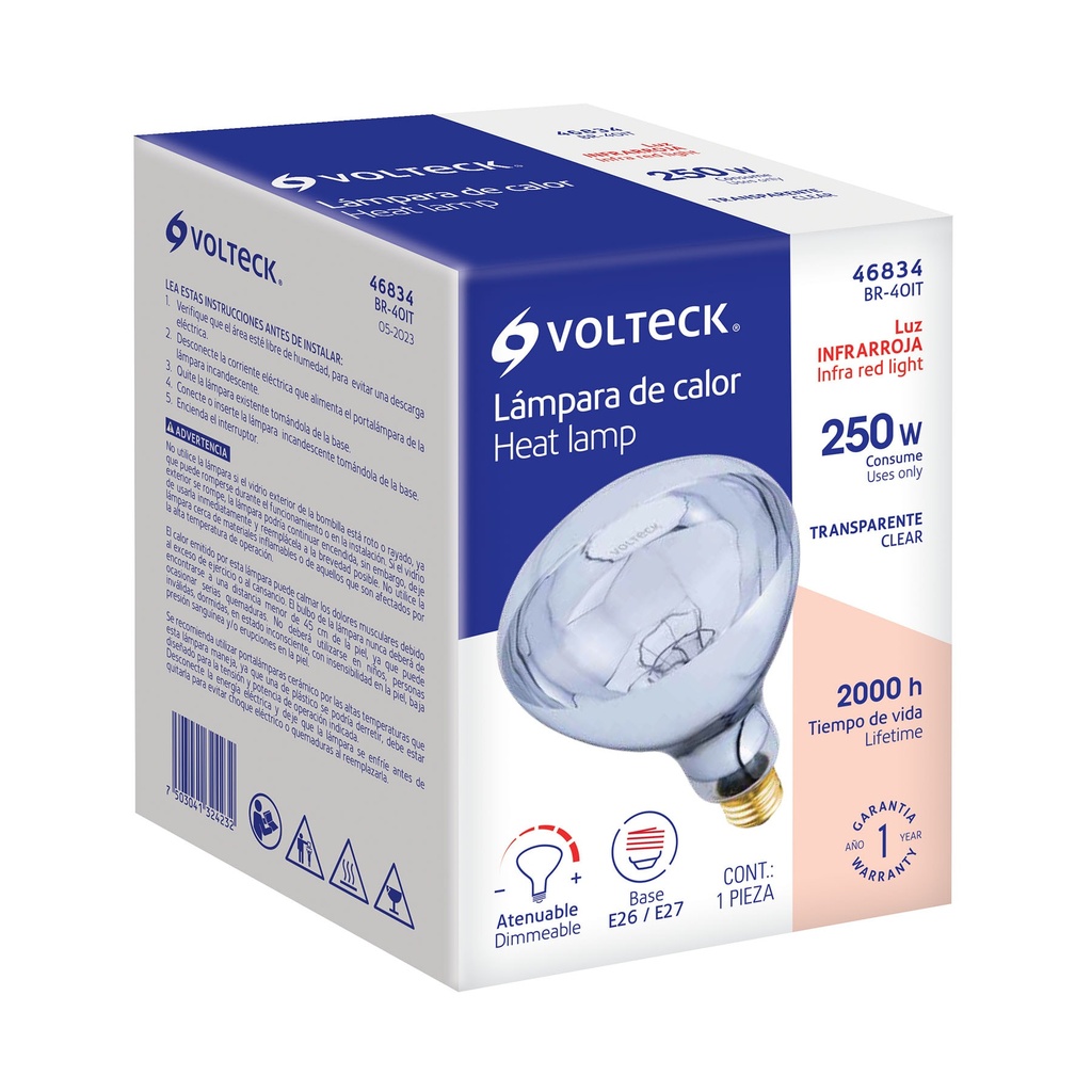 [R-125250W] LAMPARA DE CALENTAMIENTO 250 WATS CHIYODA 46834