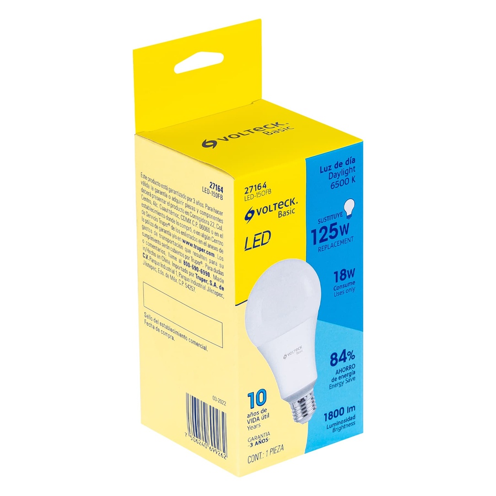[27164] LAMPARA FOCO LED 18 WATS VOLTECK