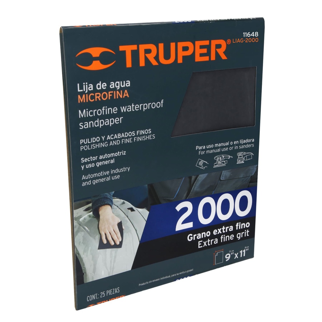 [11648] LIJA DE AGUA GRANO 2000 MICROFIBRA CARBURO TRUPER