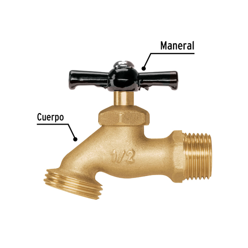 LLAVE PARA MANGUERA DE LATÓN 1/2 PLG. 100 G PRETUL