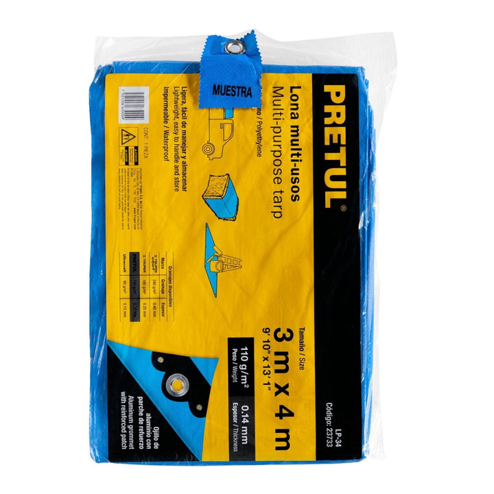 [23733] LONA DE 3X4 METROS PRETUL AZUL