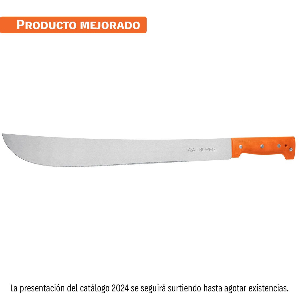 [15892] MACHETE ESTANDAR 18 CACHA NARANJA REMACHADA EN BOLSA TRUPER