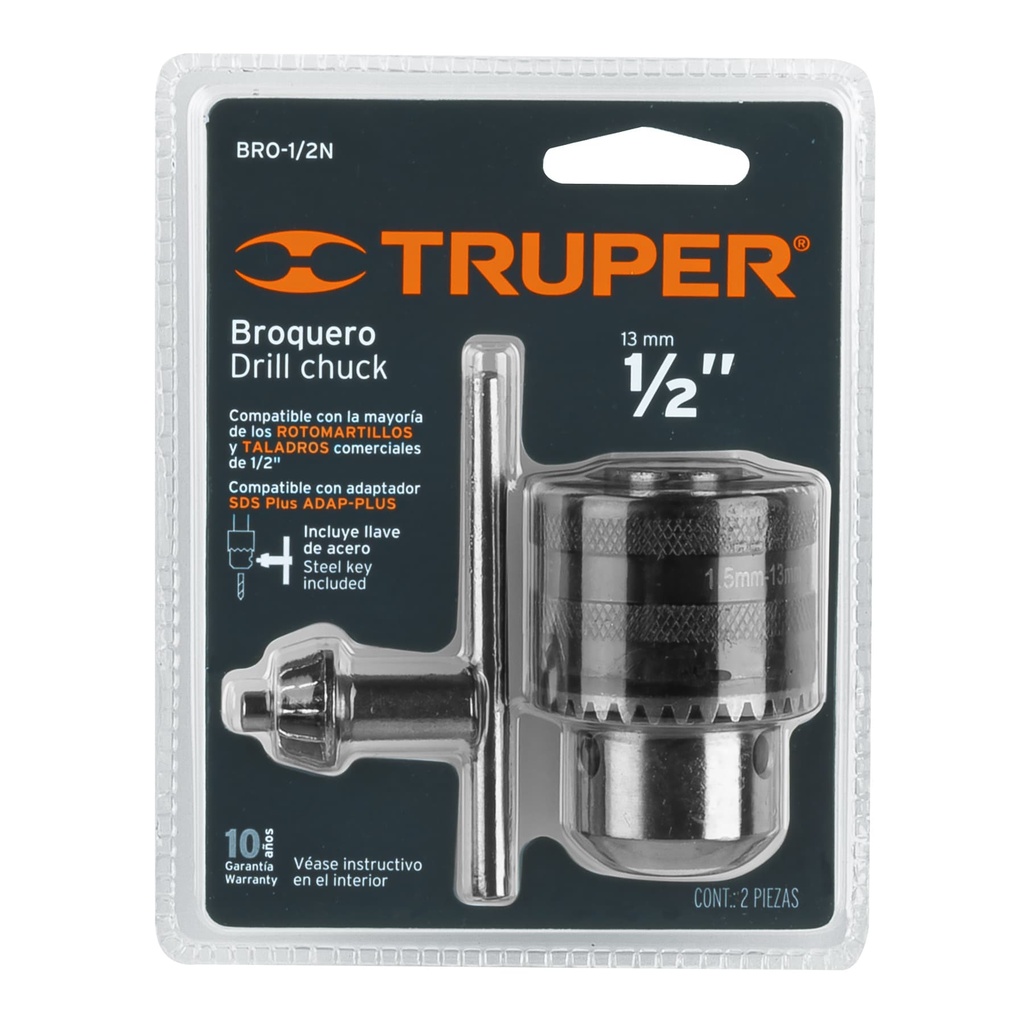[16478] MANDRIL BROQUERO 1/2 CON LLAVE TRUPER