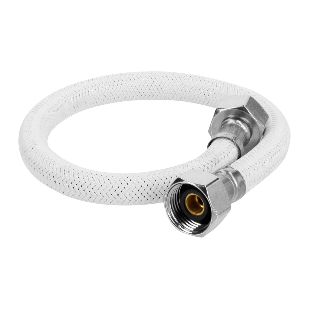 [45312] MANGUERA LAVABO/FREGADERO VINILO BLANCO 1/2 PLG. X 1/2 PLG. 40 CM
